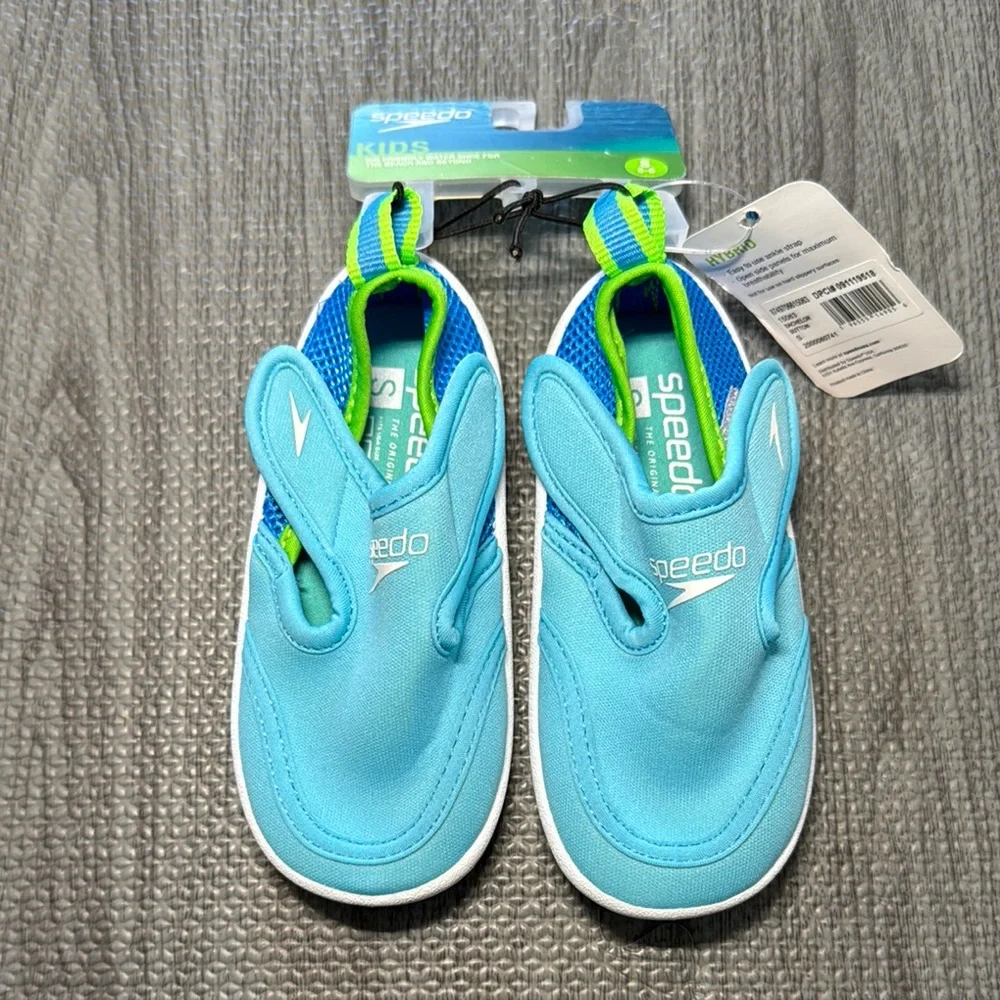Speedo Kids Blue & Green Water Shoes - Toddler Size S (5-6)
